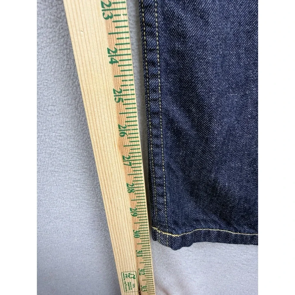 J Jill Jeans Women's Sz 12 Slim Straight Mid-Rise‎ Dark Wash Everyday Blue Denim